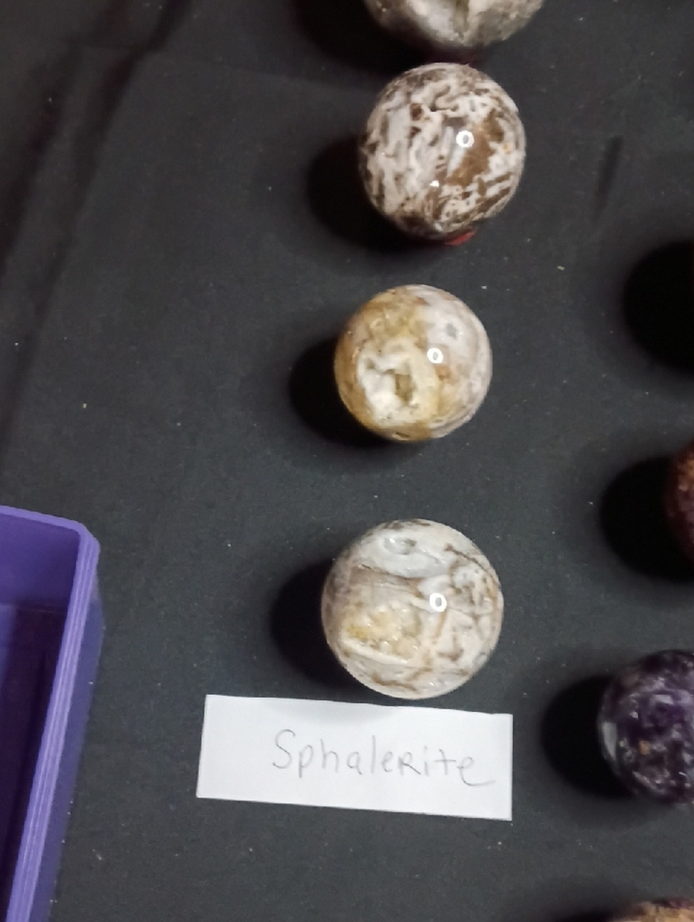 Sphalerite Polished Stone Sphere - Cream and Brown